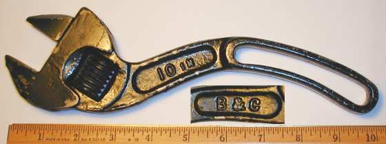 [B&C 10 Inch S-Shaped Adjustable Wrench]