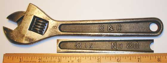 [B&C No. 80 8 Inch Adjustable Wrench]