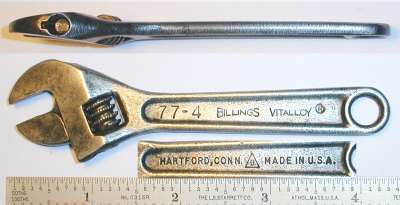 [Billings Vitalloy 77-4 4 Inch Adjustable Wrench]