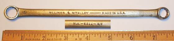 [Billings Vitalloy 7723 3/8x7/16 Box-End Wrench]