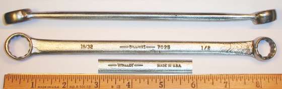 [Billings Vitalloy 7025 1/2x19/32 Box-End Wrench]