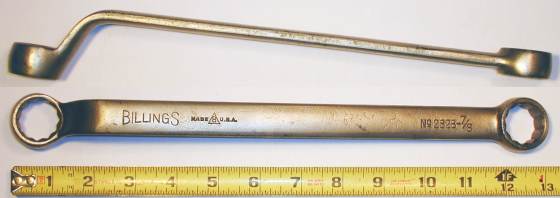 [Billings Chrome-Molybdenum 2828 7/8x7/8 Single-Offset Box Wrench]