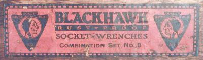 [Label for Early Blackhawk No. 8 Socket Set]