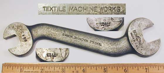 [Bonney 664S Textile Machine Works 9/16x11/16 S-Shaped Open-End Wrench]