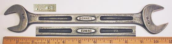 [Bonney E2830 7/8x15/16 Open-End Wrench in Streamlined Style]