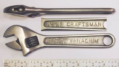 [Early Craftsman Vanadium 4 Inch Adjustable Wrench]