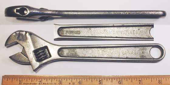 [Early Craftsman Vanadium 8 Inch Adjustable Wrench]