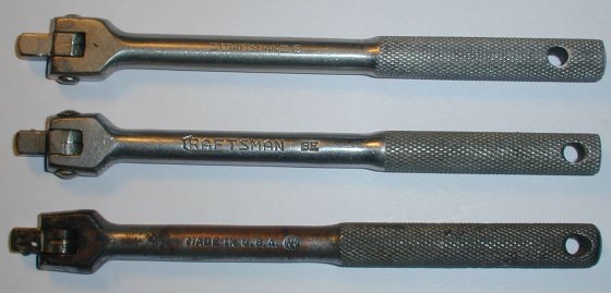 [Comparison of Three 1/4-Drive Flex-Head Handles]