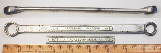 [Craftsman Vanadium CI Long Angled 1/2x9/16 Box-End Wrench]