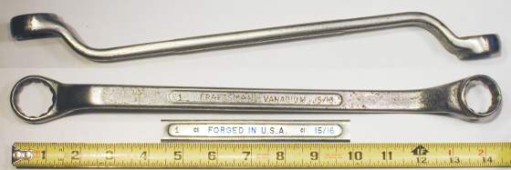 [Craftsman Vanadium CI 15/16x1 Offset Box-End Wrench]