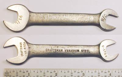 [Craftsman Vanadium Steel C-1723 3/8x7/16 Open-End Wrench]