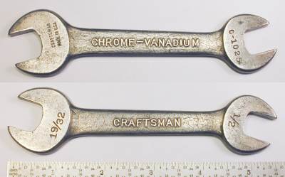 [Craftsman Early Chrome-Vanadium C-1025 1/2x19/32 Open-End Wrench]