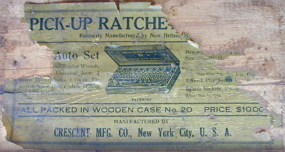 [Label for Crescent Mfg. Pick-Up Ratchet Wrench Set]