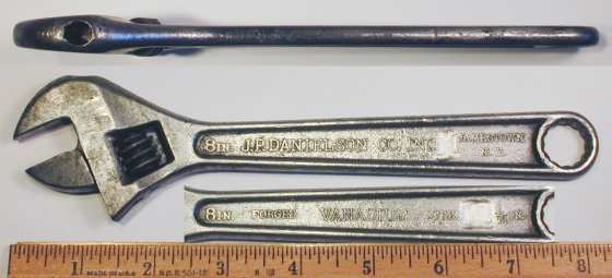 [J.P. Danielson Early Vanadium 8 Inch Adjustable Wrench]