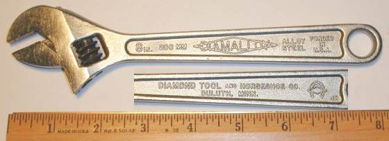 [Diamond Diamalloy 8 Inch Adjustable Wrench]