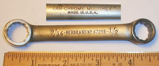 [Herbrand 6725B 1/2x9/16 Short Multihex Box-End Wrench]