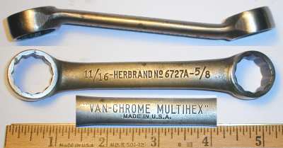 [Herbrand 6727A 5/8x11/16 Multihex Short Box-End Wrench]