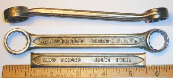 [Indestro Chicago No. 923 5/8x11/16 Short Angled Box-End Wrench]