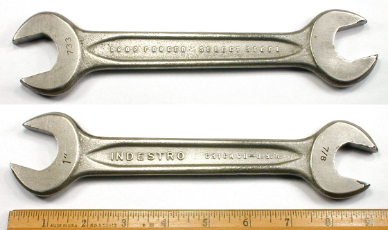 [Indestro Chicago No. 733 7/8x1 Inch Open-End Wrench]