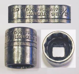 [Early Plomb DD15.5 Rope-Banded 1/2-Drive 31/32 Inch Socket]