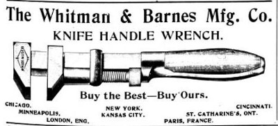 [1904 Advertisement for Whitman & Barnes Wrench]