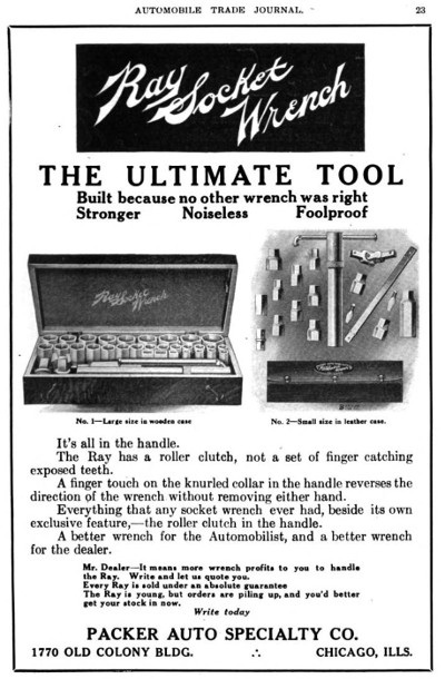 [1912 Ad for Ray Socket Sets]