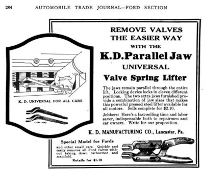 [1922 Ad for K-D Universal Valve Lifter]