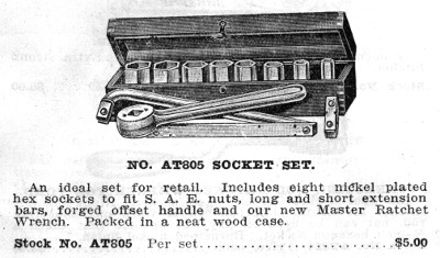 [1924 Catalog Listing for B-R No. AT805 Socket Set]