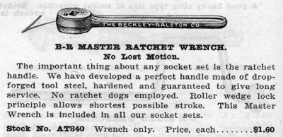 [1924 Catalog Listing for B-R No. AT840 Master Ratchet]