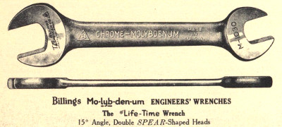 [1926 Catalog Illustration of Billings M-Series Wrench]