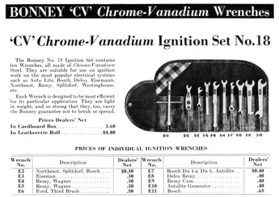 [1932 Catalog Listing for Bonney No. 18 Ignition Set]