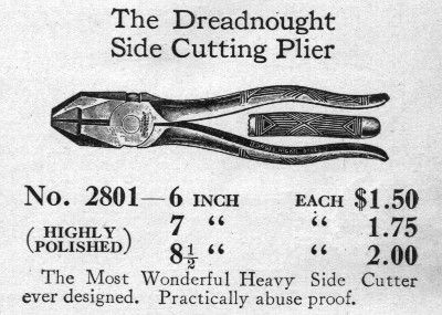 [1916 Catalog Listing for Kraeuter No. 2801 Pliers]