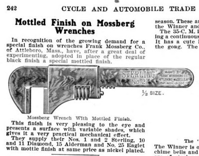 [1904 Advertisement for Mossberg Sterling No. 2 Wrench]