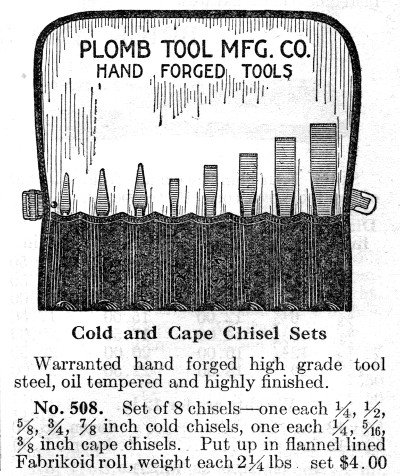 [1926 Catalog Listing of Plomb Chisel Set]