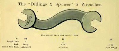 [1888 Catalog Listing for Billings & Spencer S Wrenches]