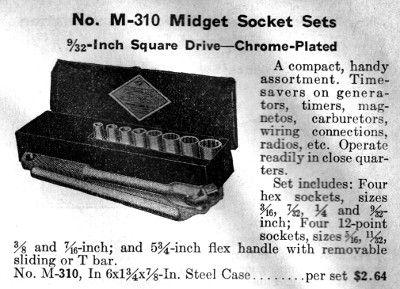 [1936 Catalog Listing for Williams M-310 9/32-Drive Socket Set]