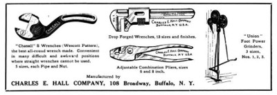 [1908 Advertisement for Charles E. Hall Company]