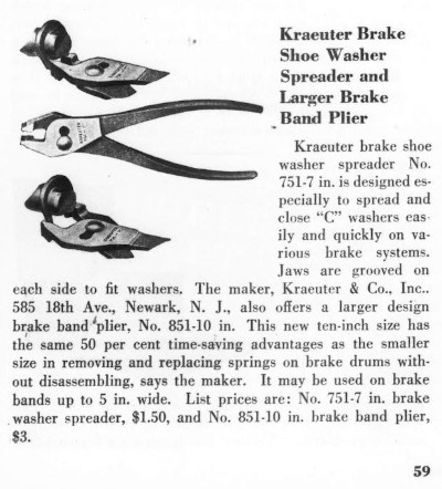 [1931 Notice for Kraeuter Brake Pliers]