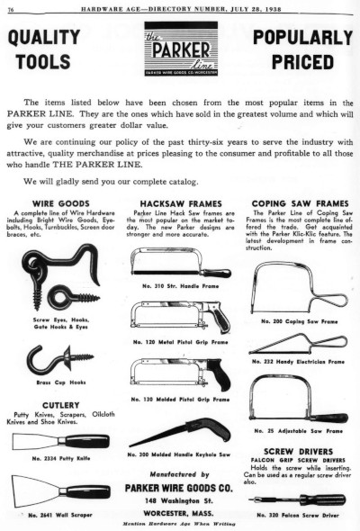 [1938 Ad for Parker Line]