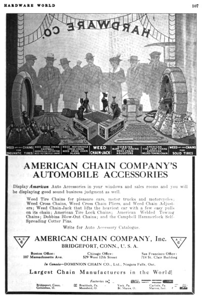 [1917 Ad for American Chain Company]