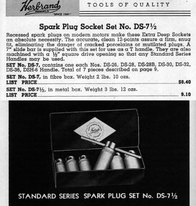 [1935 Catalog Listing for Herbrand DS-7-1/2 Deep Socket Set]