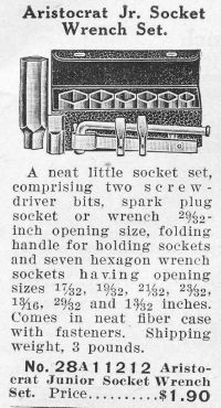 [1917 Catalog Listing for Aristocrat Jr. Socket Set]