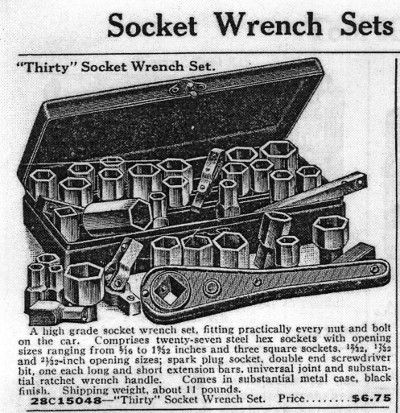 [1922 Catalog Listing for Ray No. 31 Socket Set]