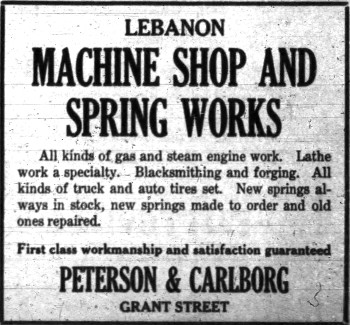 [1921 Advertisement for Peterson and Carlborg]