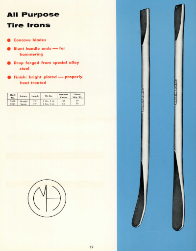 [Catalog Listing for McKaig-Hatch Tire Iron]