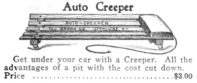 [1909 Catalog Listing for Brown Company Auto Creeper]