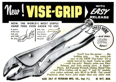 [1957 Ad for Petersen Vise-Grip Pliers]