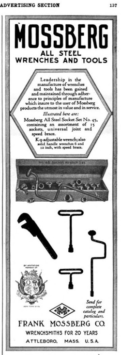 [1919 Advertisement for Mossberg No. 45 Socket Set]