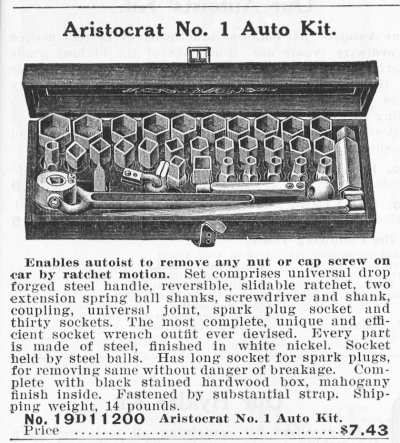 [1913 Listing for Sears Aristocrat No. 1 Socket Set]