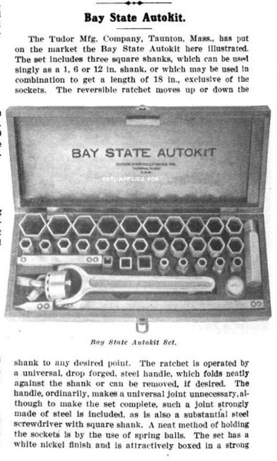[1909 Notice for Bay State Autokit Socket Set]